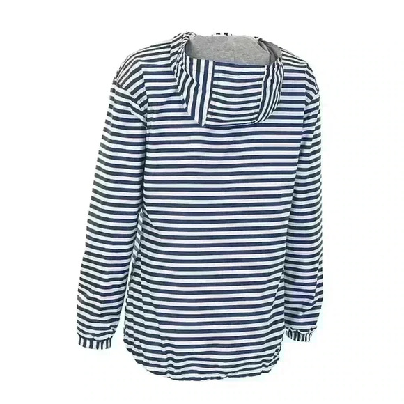 Charles River Apparel Women’s Size XXL Chatham Anorak Striped Navy White Jacket - Picture 3 of 14